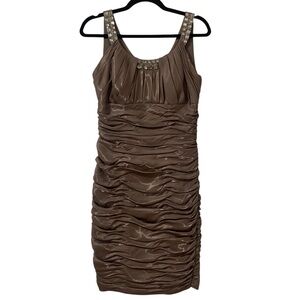 Elegant Brown Sleeveless Dress